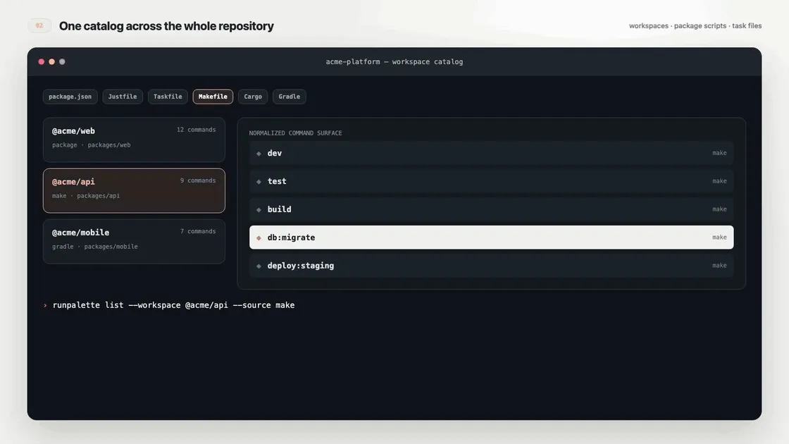 runpalette, screen 1